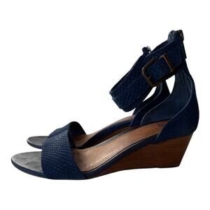 Ugg Australia Char Mar Wedge Leather ankle strap in navy blue size 7